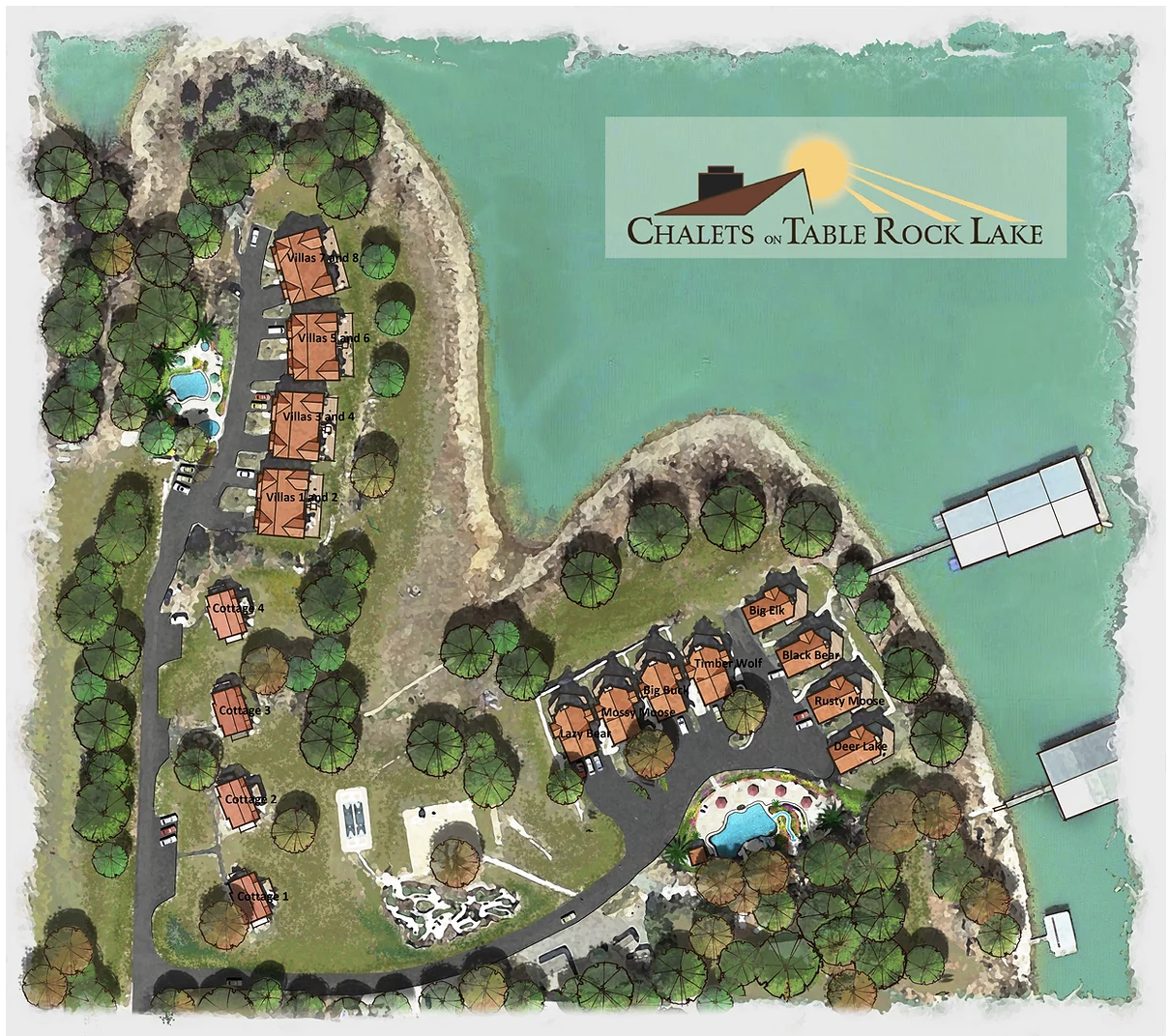 Map of The Resort Chalets of the Lake Branson, MO